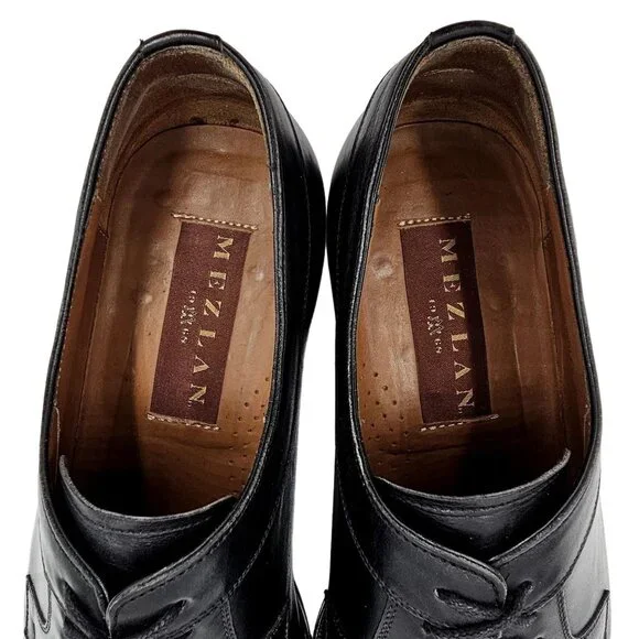 Mezlan Spain Men\'s 8M Black Calfskin Leather Dress Shoes Split-toe Derby Oxfords Mezlan Spain Men\ main image 4